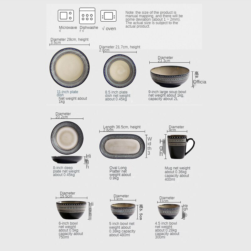 European and American Ceramic Tableware Dinner set