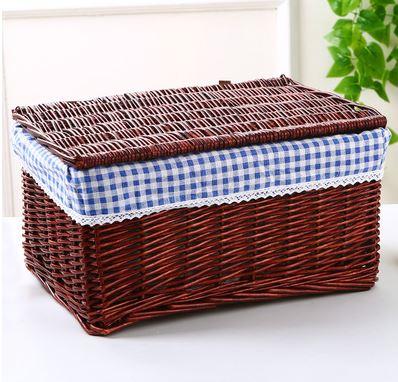 Large Storage Box with Cover (Rattan) - mishiKart