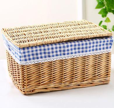 Large Storage Box with Cover (Rattan) - mishiKart