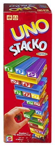 UNO StackoGame for Kids and Family with 45 Colored Stacking Blocks - Mattel Games