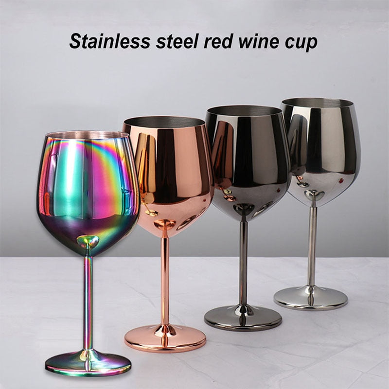 Stainless Steel Single Layer Goblet Wine Glass