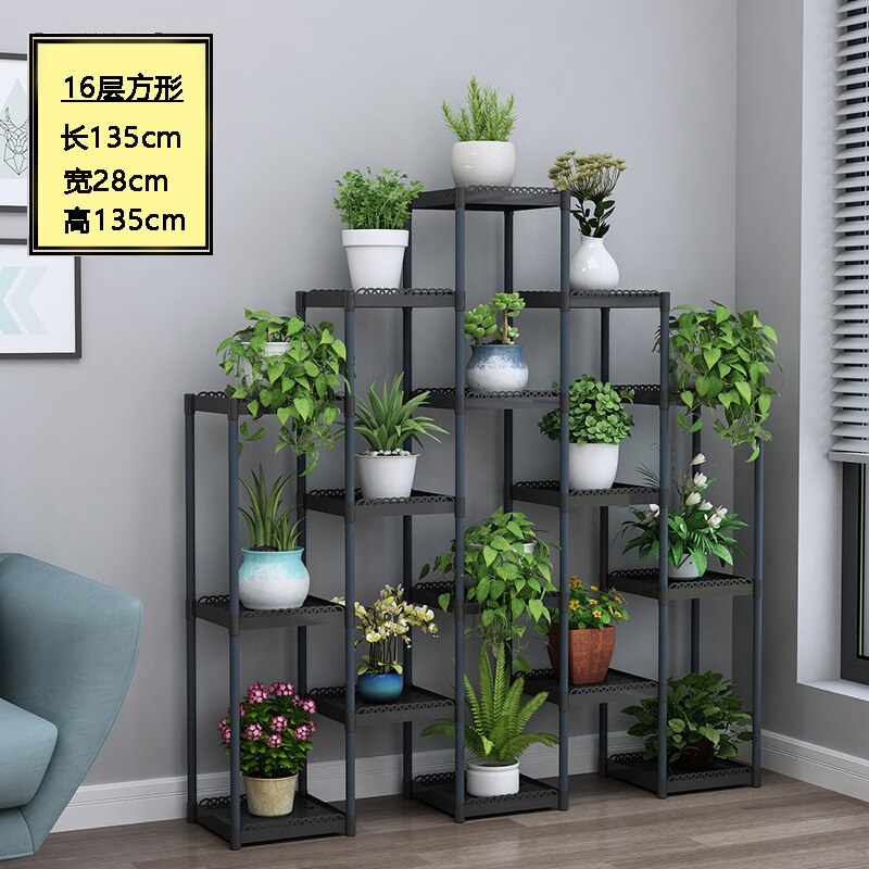 Flower Shelf Indoor Balcony Stand Plastic Frame Rack