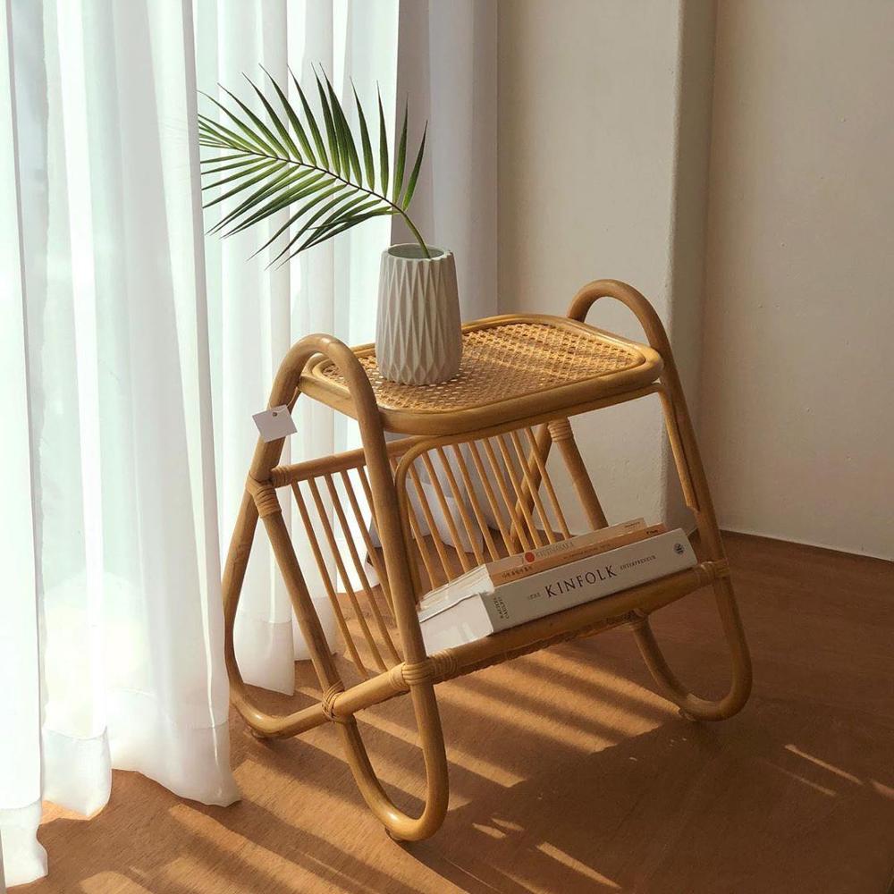 Rattan Storage Small Coffee Table Bed Side Tables