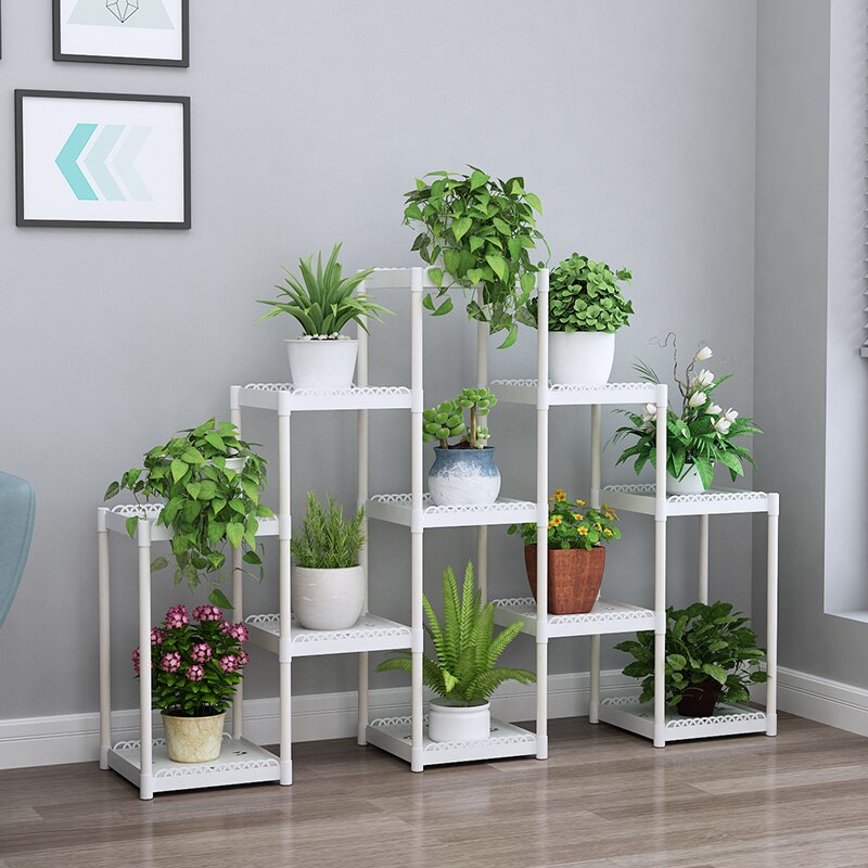 Flower Shelf Indoor Balcony Stand Plastic Frame Rack