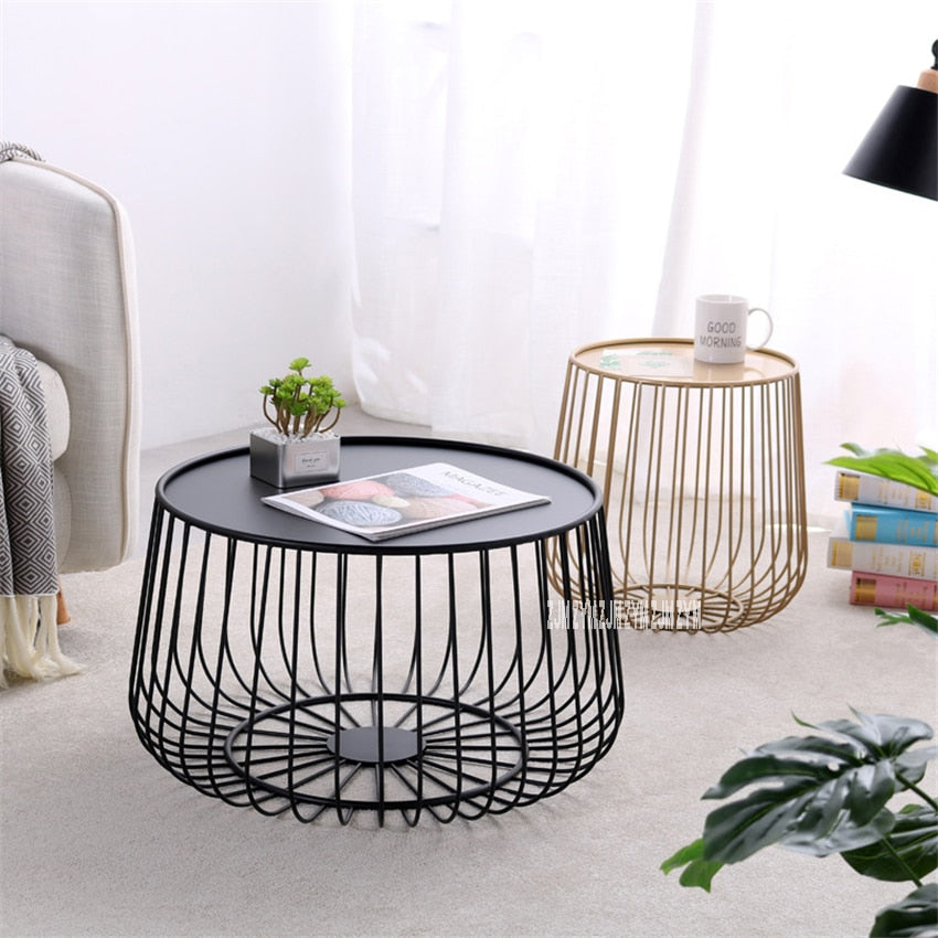 Pumpkin Shape Storage Round Coffee Tea Table Side Table