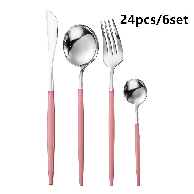 Gold Cutlery Set Stainless Steel Dinnerware Silverware Knife Fork Spoon