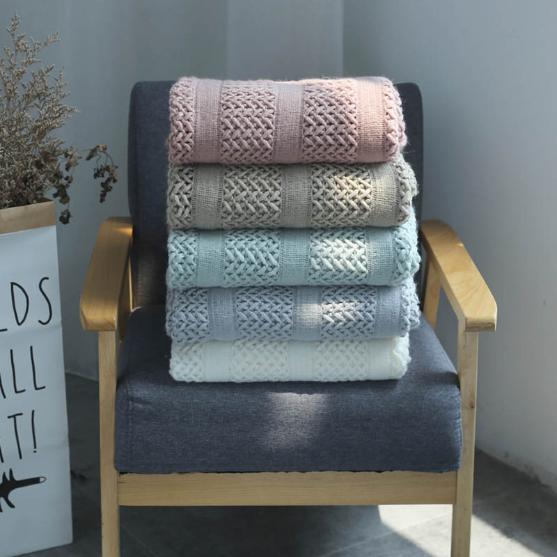 Nordic Knitted Throw Thread Sofa Blanket Home Decor