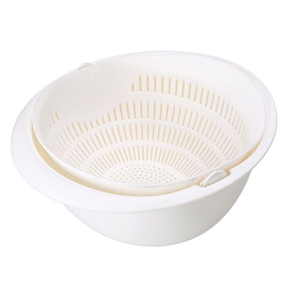 Pack of 2 Double Drain Basket Bowl Strainer