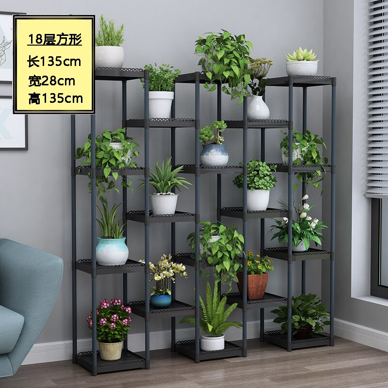 Flower Shelf Indoor Balcony Stand Plastic Frame Rack