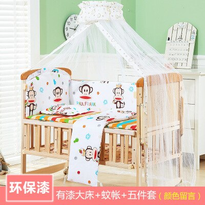 Solid Wood Crib Paint-Free Baby Bed Bassinet