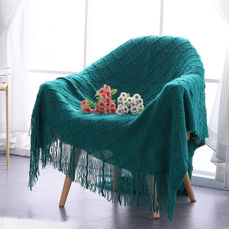 Nordic Knitted Throw Thread Sofa Blanket Home Decor
