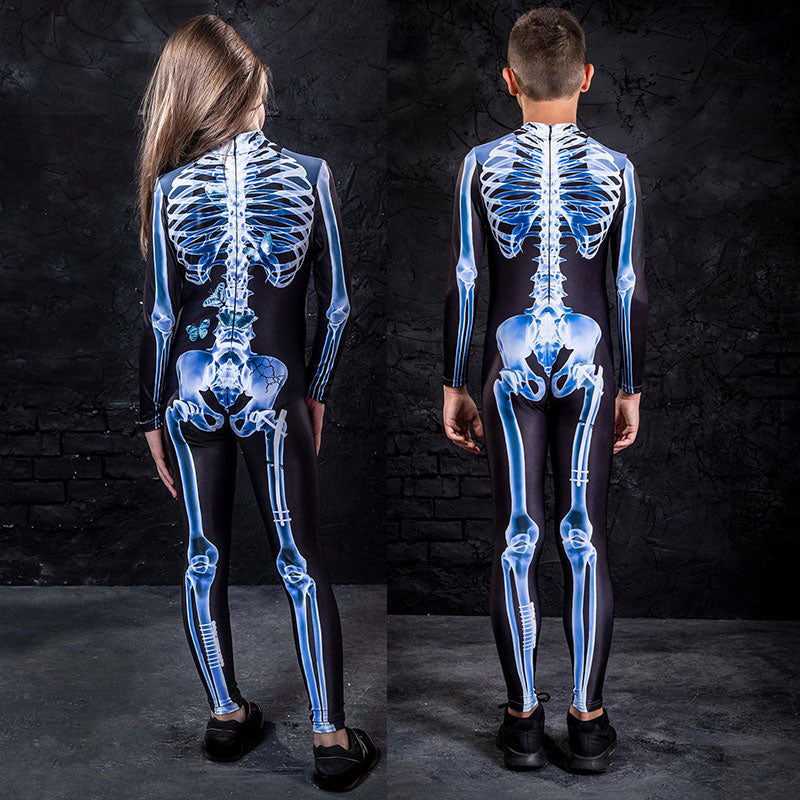 Halloween Party Skull Skeleton Costumes Kids Child Scary Monster Demon Devil