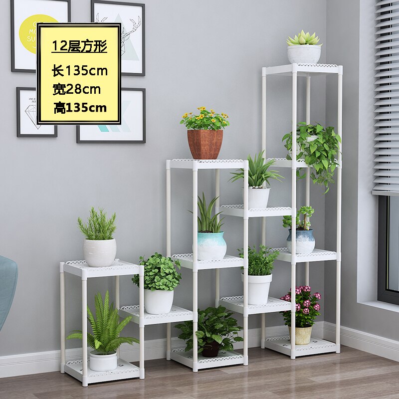 Flower Shelf Indoor Balcony Stand Plastic Frame Rack