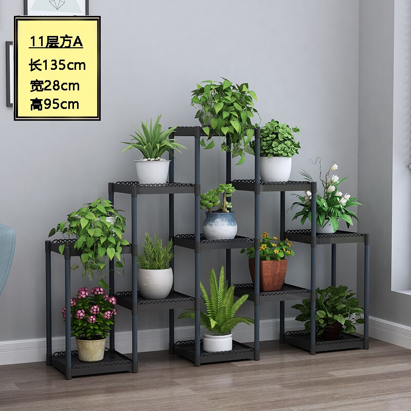 Flower Shelf Indoor Balcony Stand Plastic Frame Rack