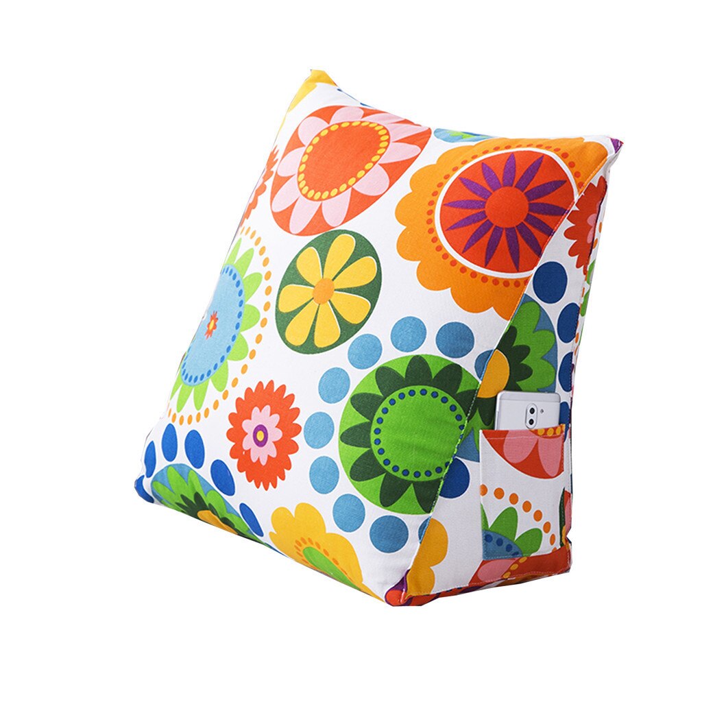 Pack of 2 Cotton Wedge Pillows - Canvas Pillow Cushion - mishiKart