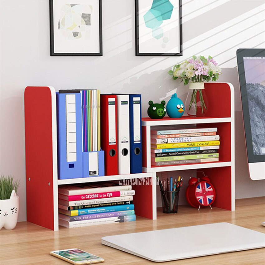 Desktop Bookshelf Storage Shelf Rack Modern Table Desktop Bookcase