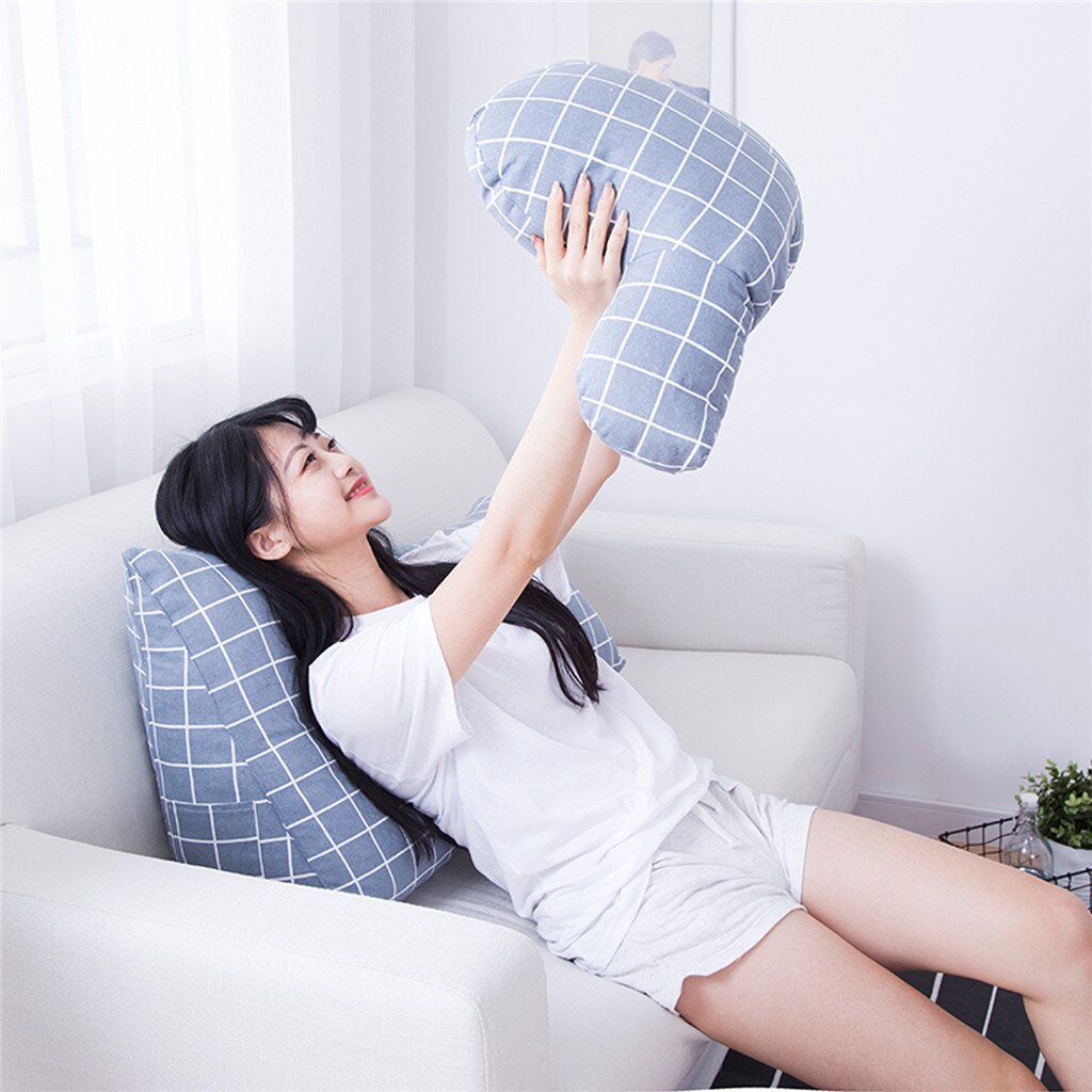 Pack of 2 Cotton Wedge Pillows - Canvas Pillow Cushion - mishiKart