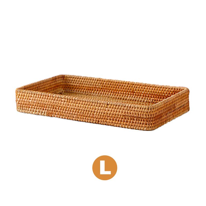 Set of 3 Rattan Woven Baskets Decorative Bread Fruit Food Display Box