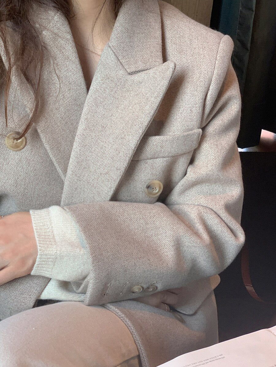New Chic Woolen Women Jacket Office Lady Work Coat