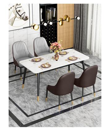 Italian Modern Rock Plate Dining Table and Chair