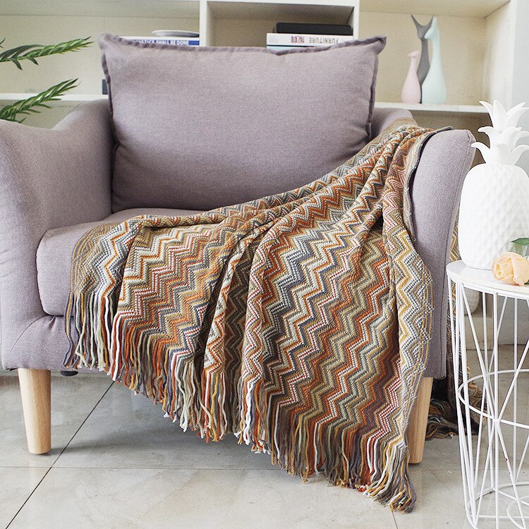 Nordic Knitted Throw Thread Sofa Blanket Home Decor