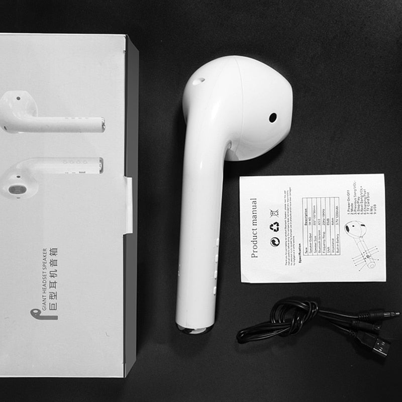 Giant Portable Headset Bluetooth Speaker with FM Radio Mic TF Card AUX Cable