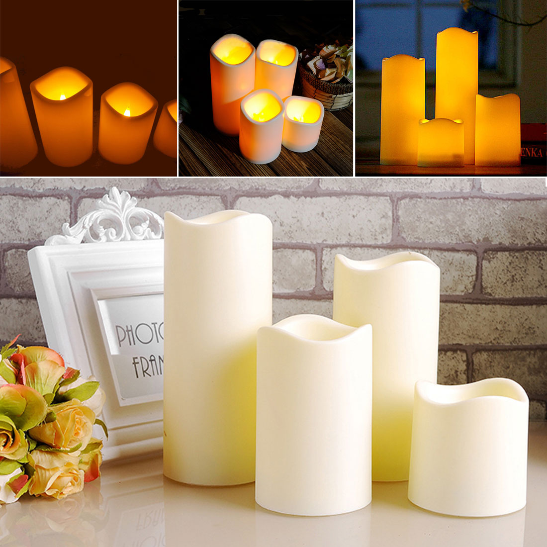 Pack of 2 Flameless LED Candles For Decoration