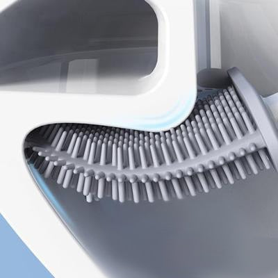 Silicone Wc Toilet Brush Flat Head Flexible Soft Bristles