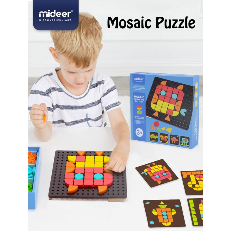 Mideer Puzzle Children Toys Geometric Shape Mosaic Puzzle ABS Educational