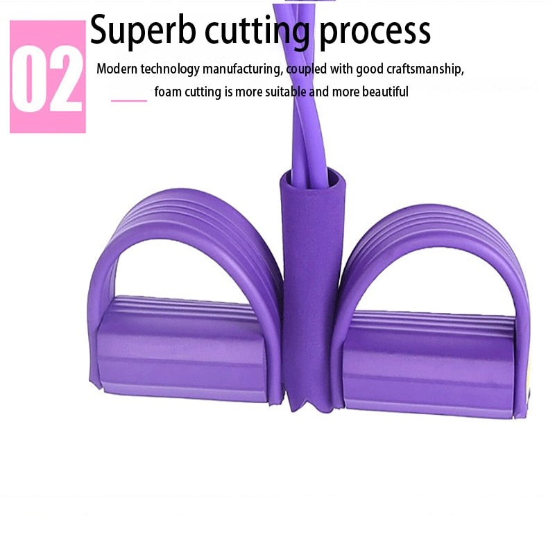 4 Tubes Resistance Bands Elastic Pull Ropes Exerciser