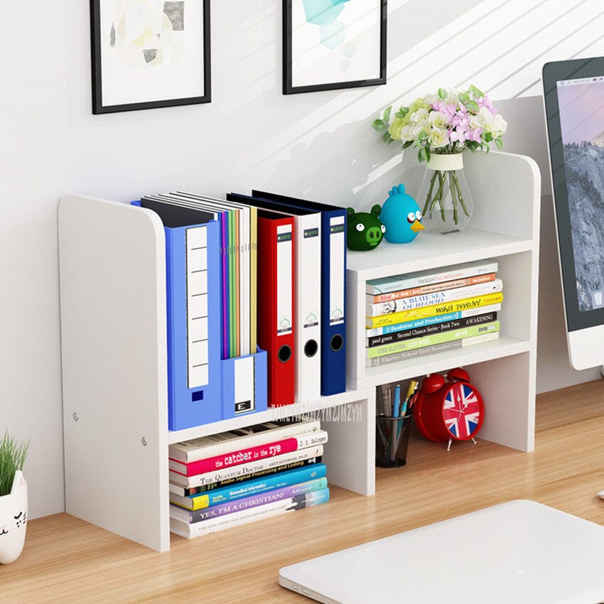 Desktop Bookshelf Storage Shelf Rack Modern Table Desktop Bookcase