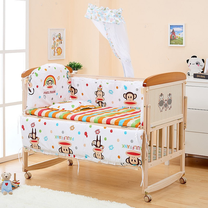 Solid Wood Crib Paint-Free Baby Bed Bassinet