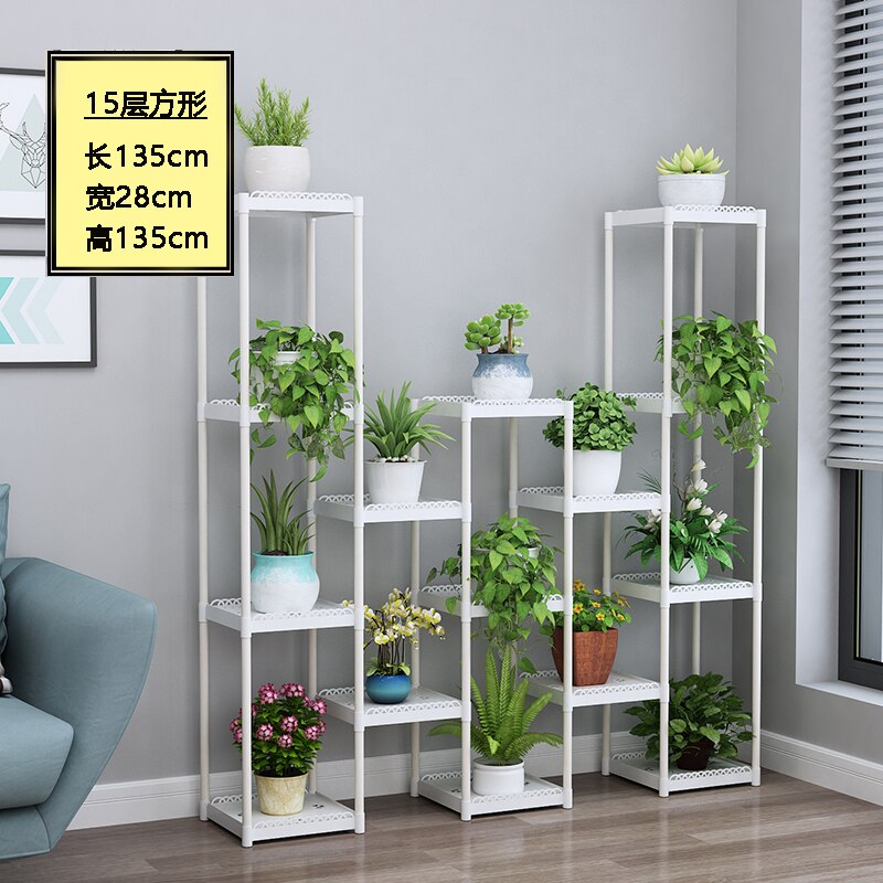 Flower Shelf Indoor Balcony Stand Plastic Frame Rack