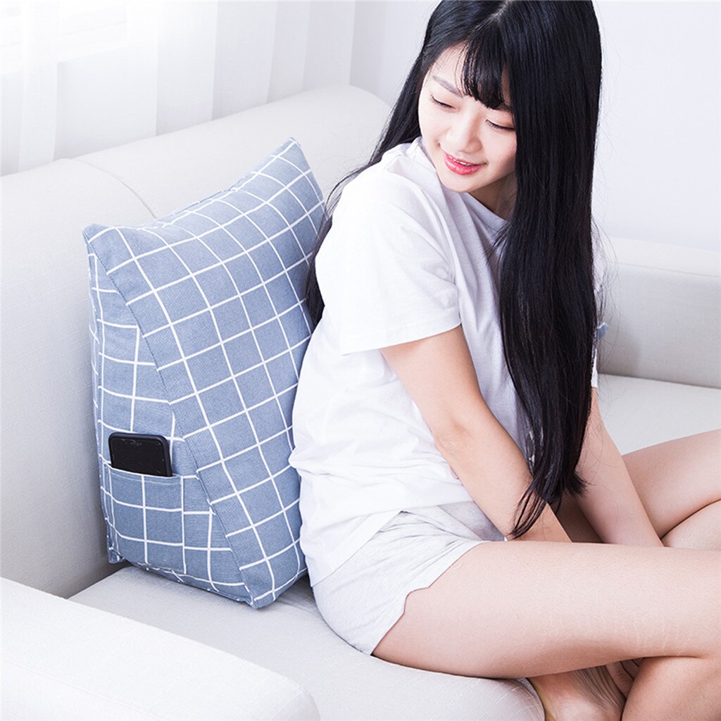 Pack of 2 Cotton Wedge Pillows - Canvas Pillow Cushion - mishiKart