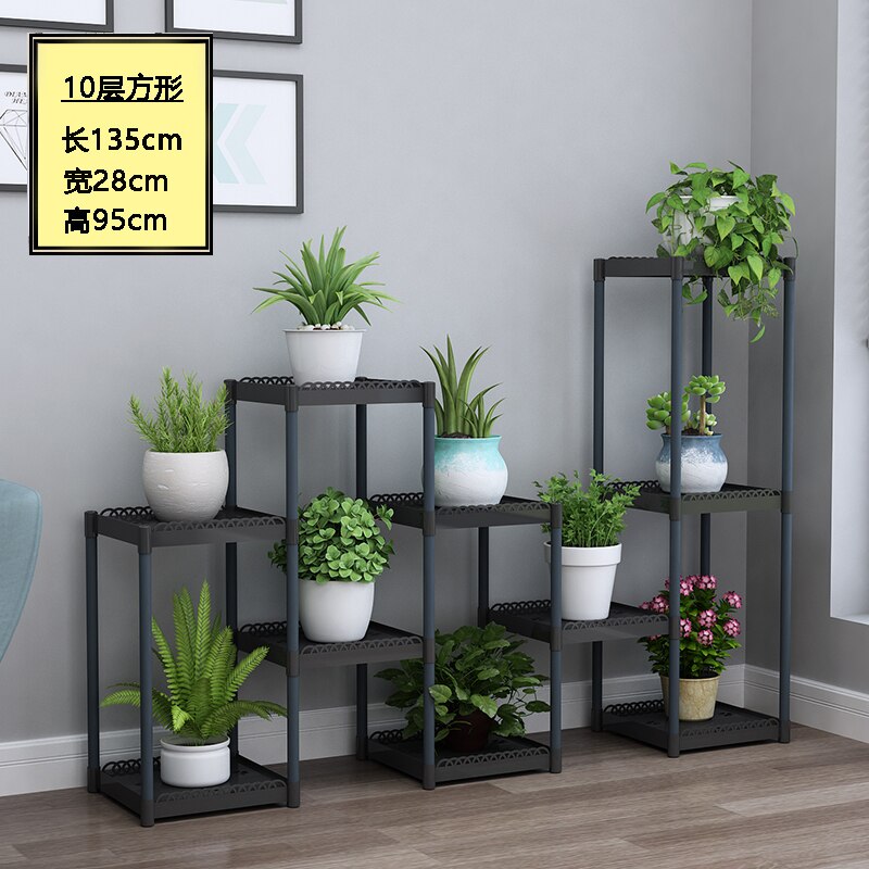 Flower Shelf Indoor Balcony Stand Plastic Frame Rack