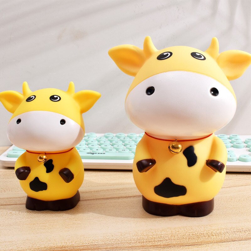 Piggy Bank for Kids - Animal Cow Money Box Safe