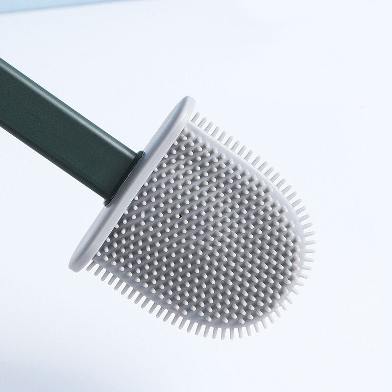 Silicone Wc Toilet Brush Flat Head Flexible Soft Bristles
