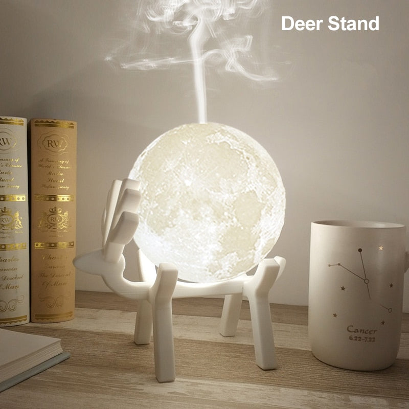 Aroma Air Humidifier With 3D Moon Lamp Light Essential Oil Air Diffuser Mist