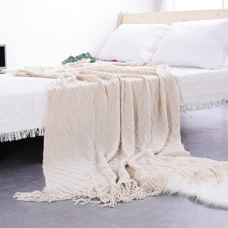 Nordic Knitted Throw Thread Sofa Blanket Home Decor