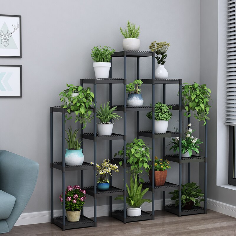 Flower Shelf Indoor Balcony Stand Plastic Frame Rack