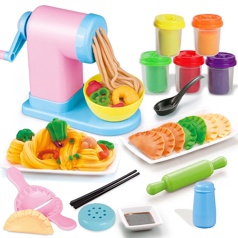 Kids DIY Color Play Dough Model Animal Cake Fruit Tools
