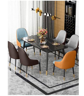 Italian Modern Rock Plate Dining Table and Chair