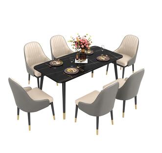 Italian Modern Rock Plate Dining Table and Chair