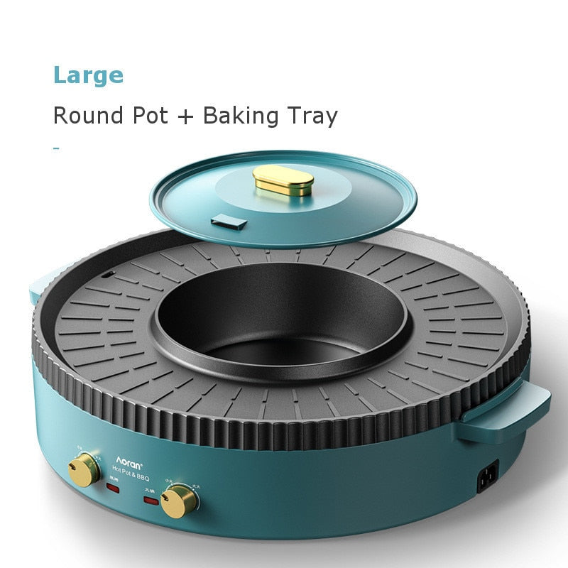 Electric BBQ Grill Hotpot Smokeless Non-Stick Barbecue Grill