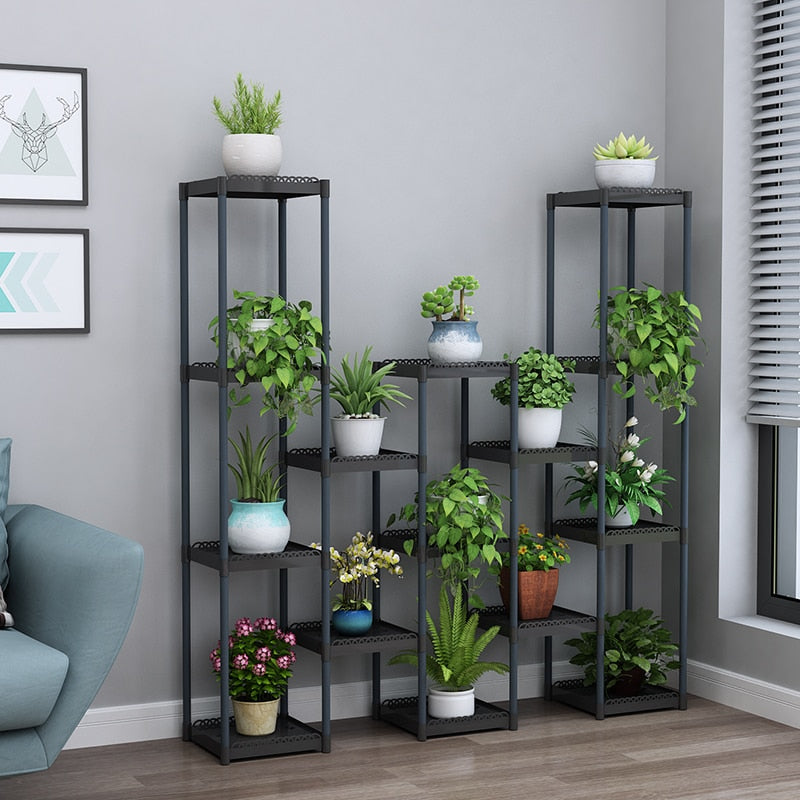 Flower Shelf Indoor Balcony Stand Plastic Frame Rack