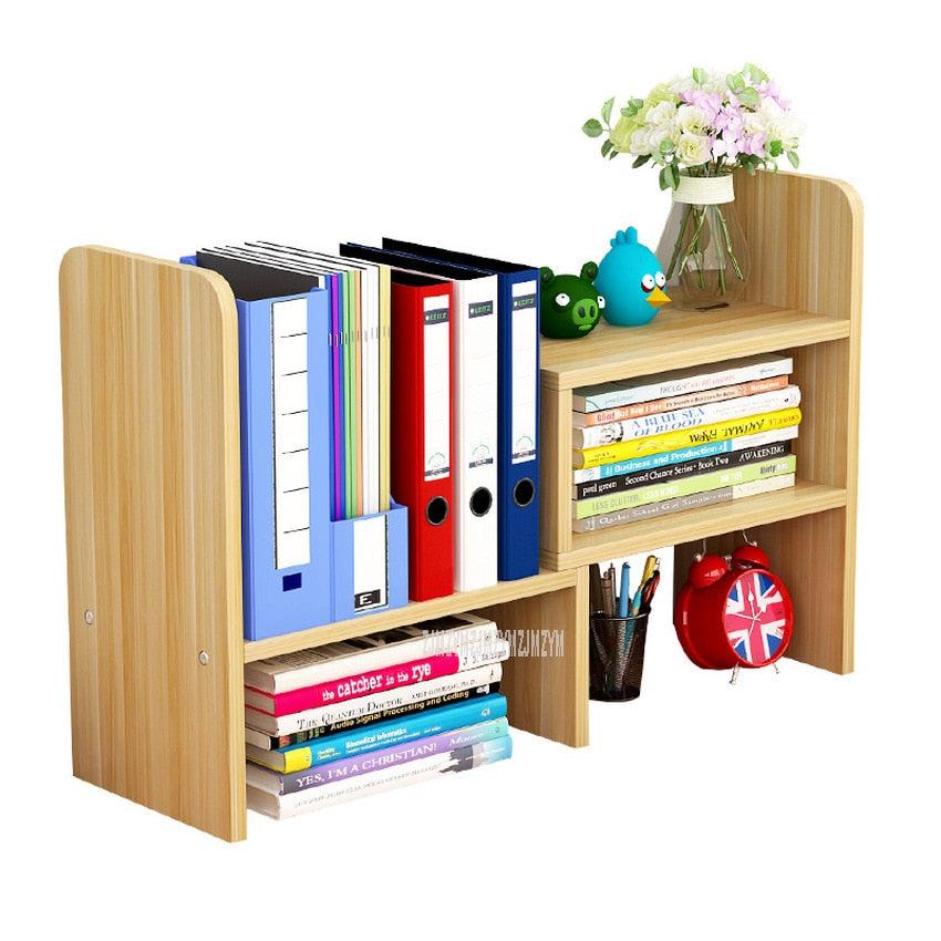 Desktop Bookshelf Storage Shelf Rack Modern Table Desktop Bookcase