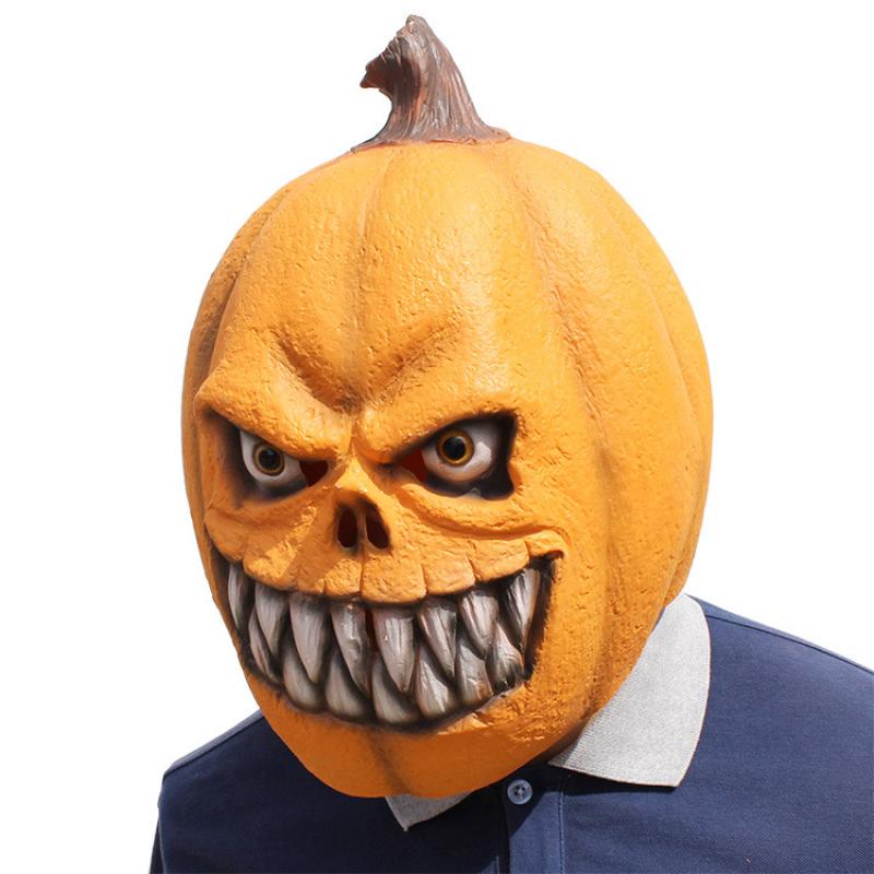 Pumpkin Mask Halloween Carnival Party Scary Horror Pumpkin Headgear Latex Mask