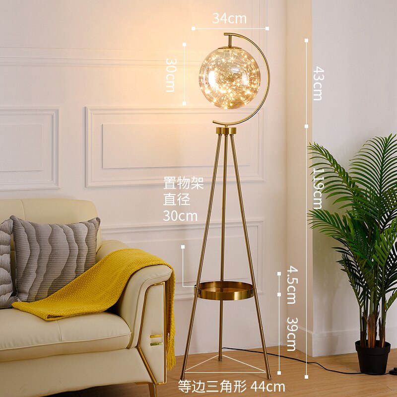 Floor Lamp for Living Room with Glass Ball