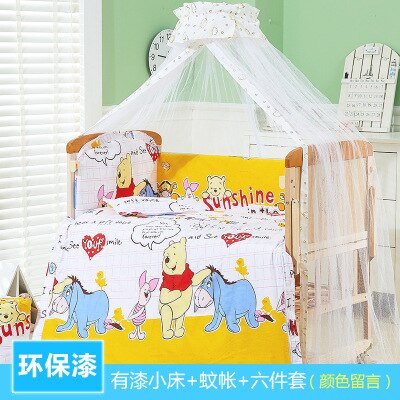 Solid Wood Crib Paint-Free Baby Bed Bassinet