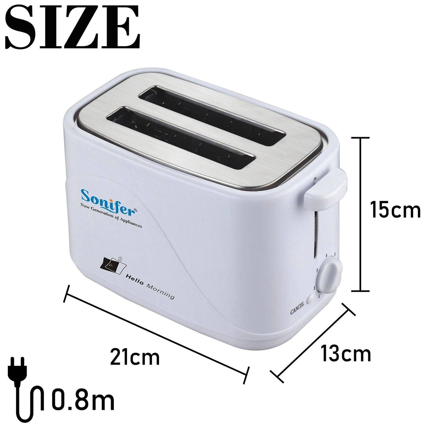 Sonifer Bread Toaster - 2 Slices